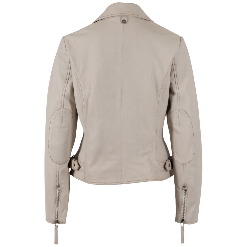 Geaca de Piele Dama Mauritius Alb Ivoriu MWPasja