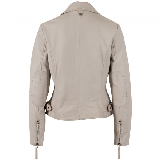 Geaca de Piele Dama Mauritius Alb Ivoriu MWPasja