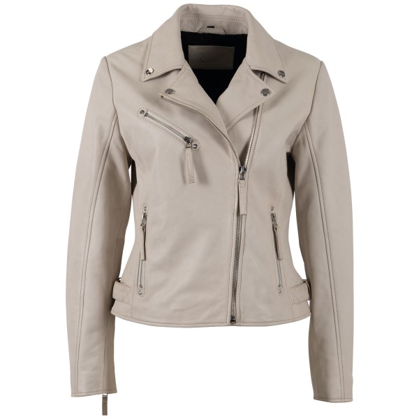 Geaca de Piele Dama Mauritius Alb Ivoriu MWPasja