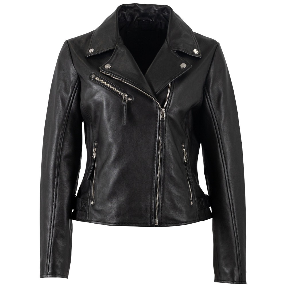 Geaca de Piele Dama Mauritius Neagra MWPasja - readytowear