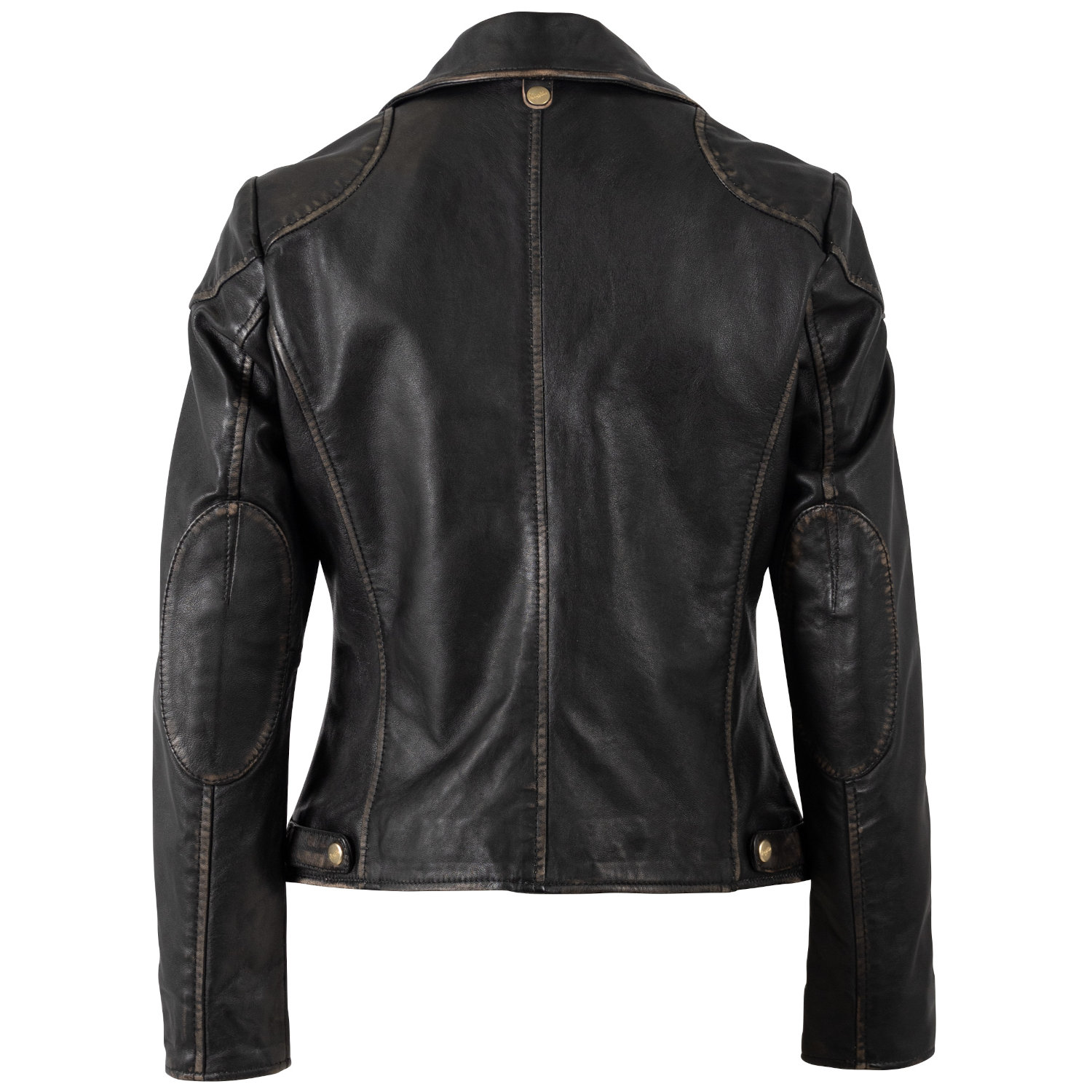 Mauritius MWPeetho – Geacă piele damă negru vintage cu accente aurii Geacă de piele damă negru bej Mauritius MWPeetho biker vintage cu fermoar auriu