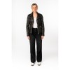 Mauritius MWPeetho – Geacă piele damă negru vintage cu accente aurii Geacă de piele damă negru bej Mauritius MWPeetho biker vintage cu fermoar auriu