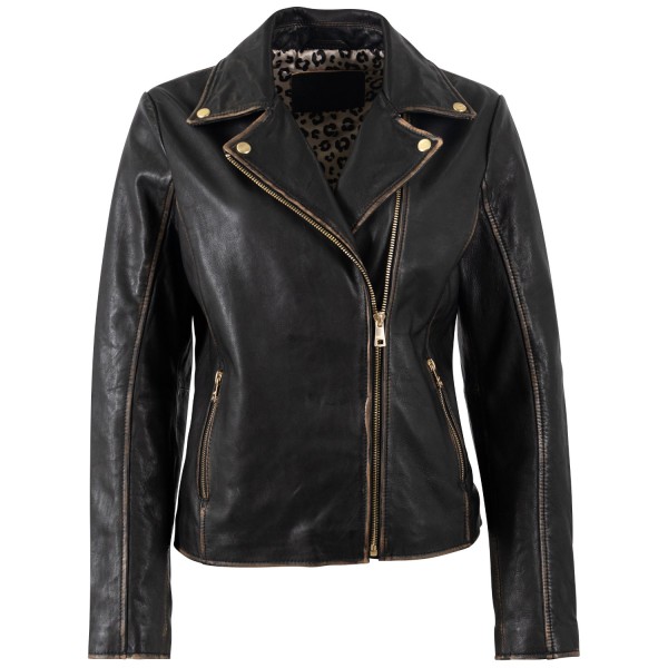 Geaca de Piele Dama Mauritius Negru/Bej MWPejah