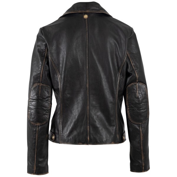 Geaca de Piele Dama Mauritius Negru/Bej MWPejah