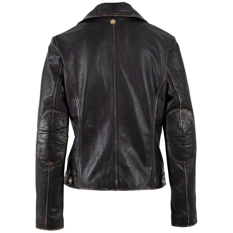 Geaca de Piele Dama Mauritius Negru/Bej MWPejah – Geci de Piele