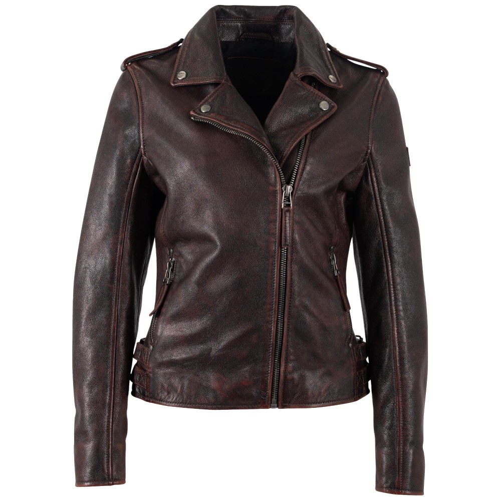 Geaca de Piele Dama Mauritius Visiniu Vintage MWPhoebe - readytowear