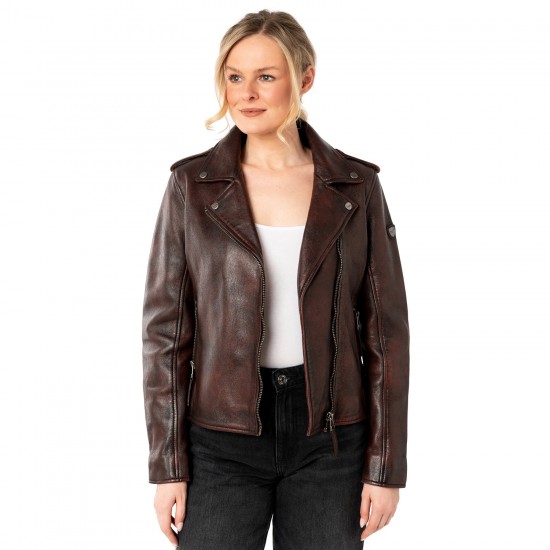 Geaca de Piele Dama Mauritius Visiniu Vintage MWPhoebe