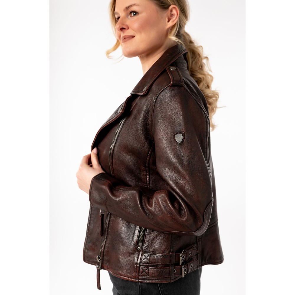 Geaca de Piele Dama Mauritius Visiniu Vintage MWPhoebe - readytowear