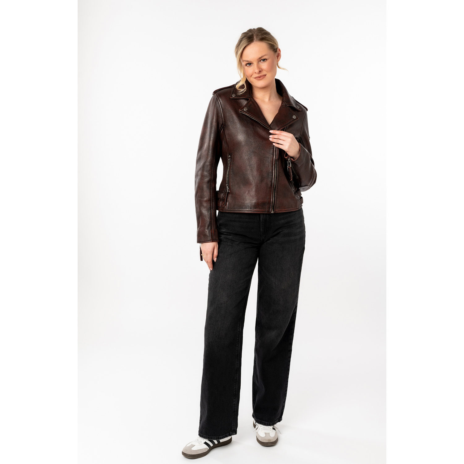 Geaca de Piele Dama Mauritius Visiniu Vintage MWPhoebe – Geci de Piele