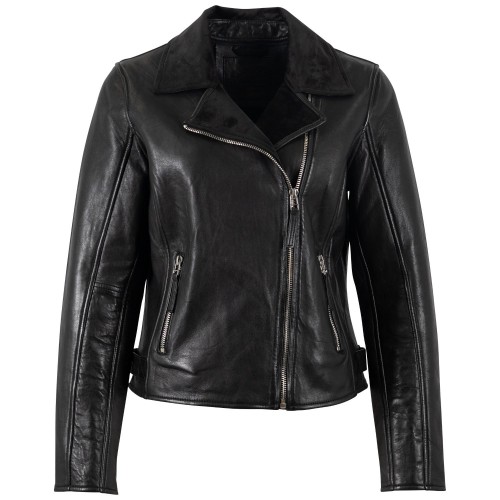 Geaca de Piele Dama Mauritius Neagra MWPosie