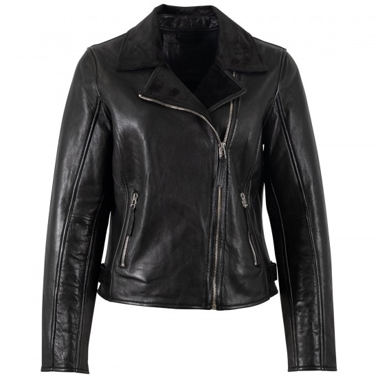 Geaca de Piele Dama Mauritius Neagra MWPosie