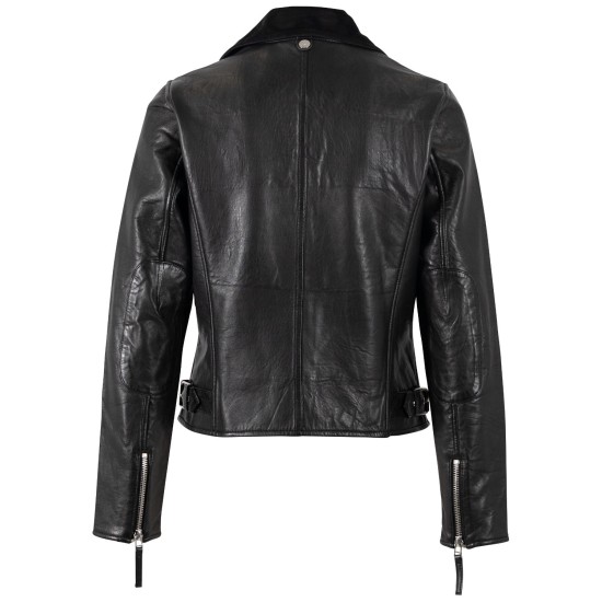 Geaca de Piele Dama Mauritius Neagra MWPosie Geaca de Piele Dama Mauritius Neagra MWPosie