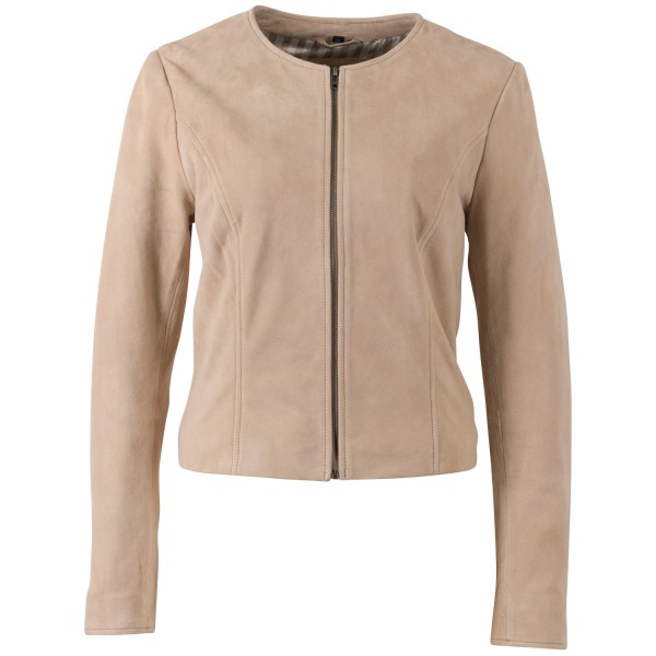 Geaca Scurta de Piele Dama Mauritius Bej MWQuynn