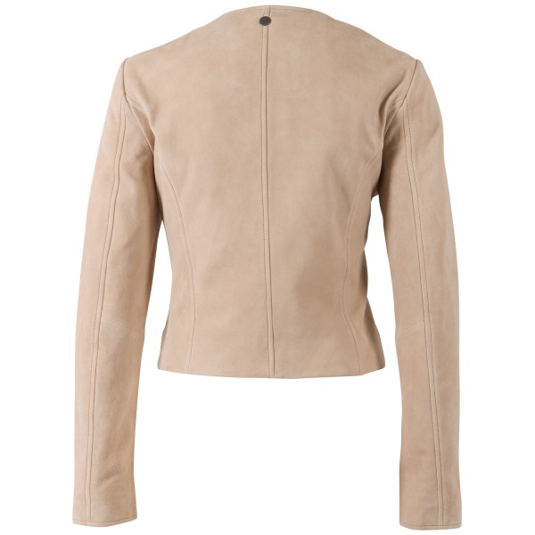 Geaca Scurta de Piele Dama Mauritius Bej MWQuynn
