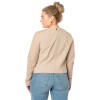 Geacă scurtă de piele damă Mauritius MWQuynn bej tip bolero elegantă
