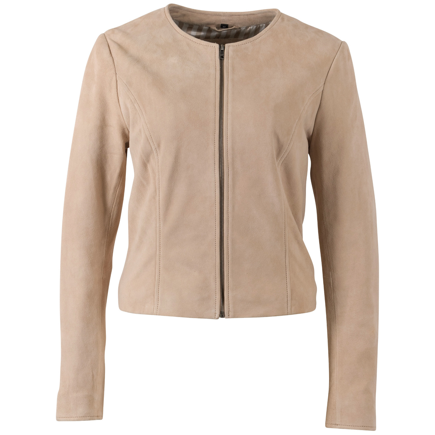 Mauritius MWQuynn - Geacă scurtă de piele damă bej - tip bolero elegantă Geacă scurtă de piele damă Mauritius MWQuynn bej tip bolero elegantă