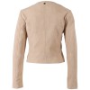 Mauritius MWQuynn - Geacă scurtă de piele damă bej - tip bolero elegantă Geacă scurtă de piele damă Mauritius MWQuynn bej tip bolero elegantă