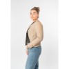Mauritius MWQuynn - Geacă scurtă de piele damă bej - tip bolero elegantă Geacă scurtă de piele damă Mauritius MWQuynn bej tip bolero elegantă