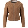 Mauritius MWQuynn - Geacă Piele Dama Scurtă Camel Închis - Bolero Elegant Modern Geacă scurtă de piele damă camel închis Mauritius MWQuynn stil bolero