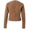 Mauritius MWQuynn - Geacă Piele Dama Scurtă Camel Închis - Bolero Elegant Modern Geacă scurtă de piele damă camel închis Mauritius MWQuynn stil bolero