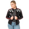 Geacă de piele damă Mauritius MWRena neagră slim fit stil biker racing