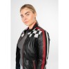Geacă de piele damă Mauritius MWRena neagră slim fit stil biker racing