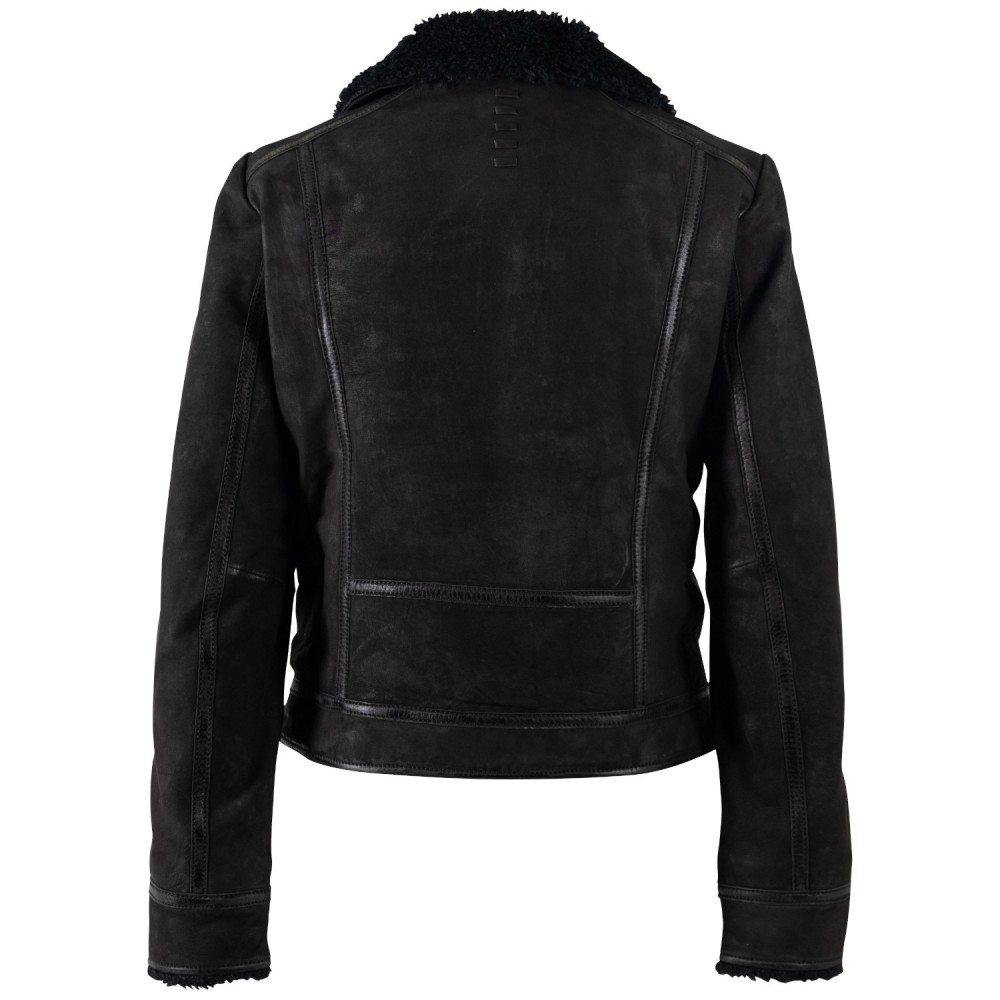 Geaca de Iarna din Piele Dama Mauritius Neagra MWRila - readytowear