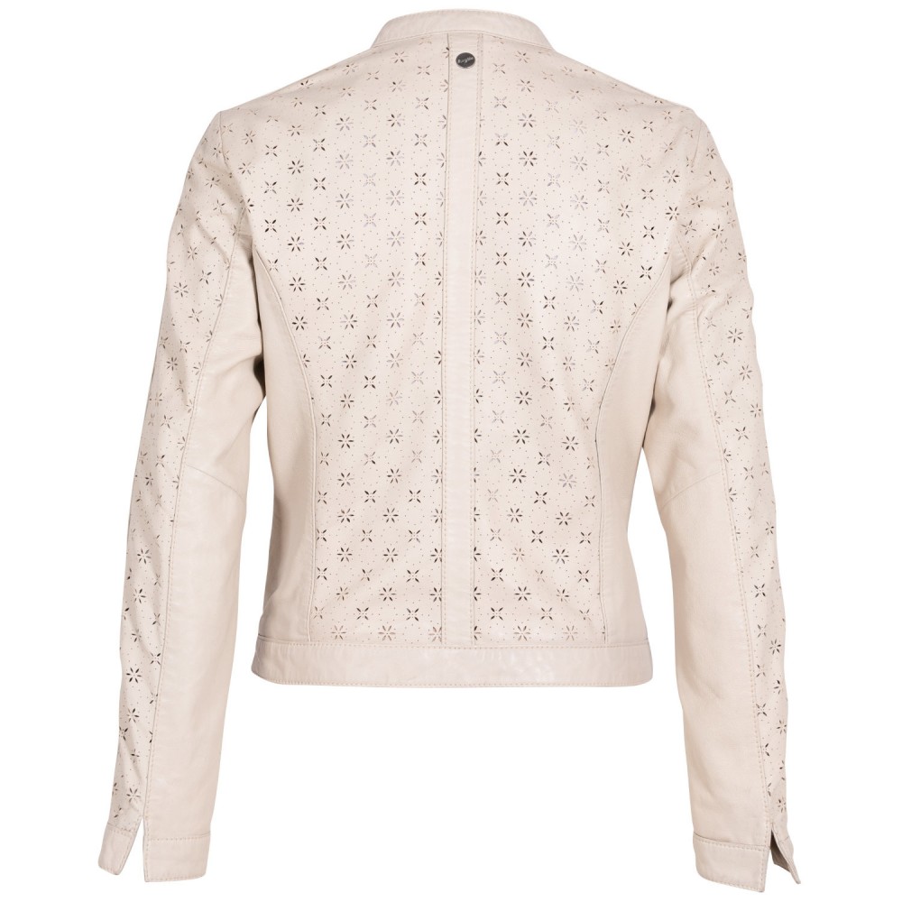 Geaca de Piele Dama Mauritius Alb Ivoriu MWRosely - readytowear