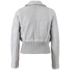 Geacă de Piele Damă Mauritius MWSeniva Gri Argintiu Slim Fit Stil Biker