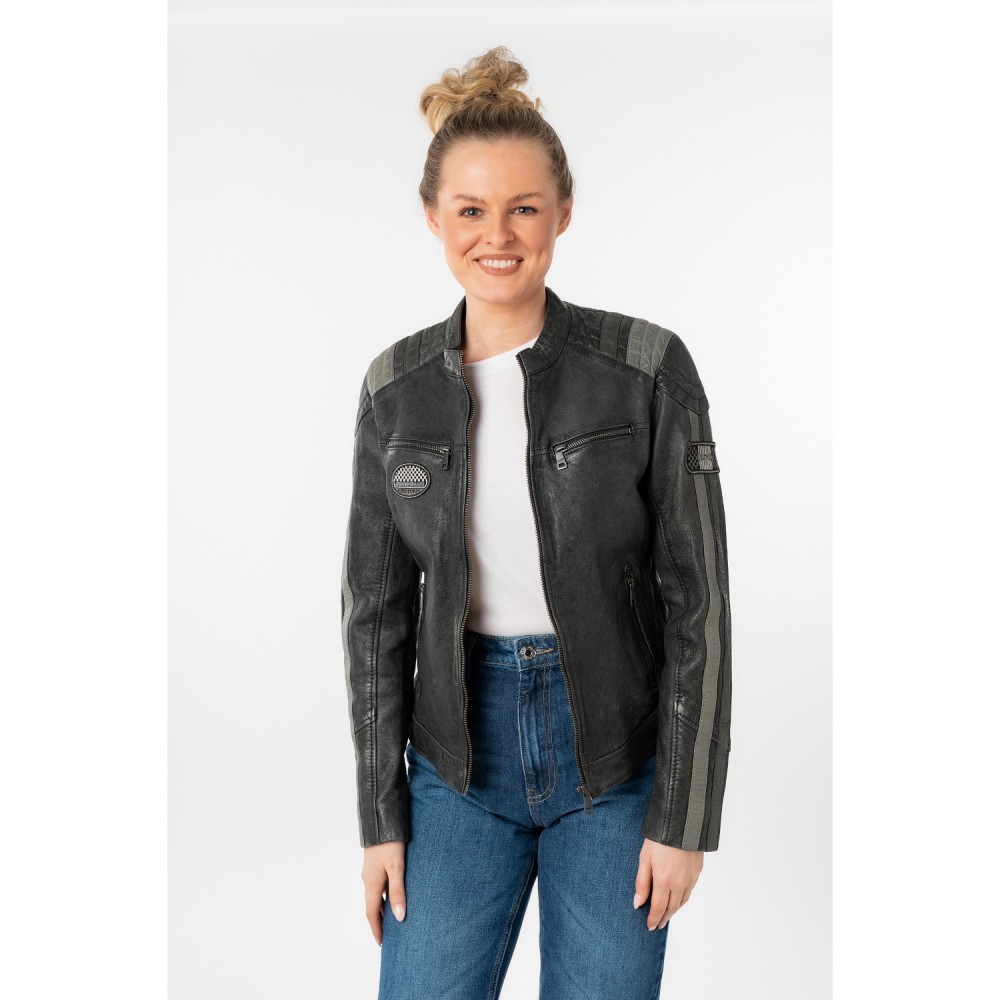 Geaca de Piele Dama Mauritius Neagra MWSpeeda - readytowear