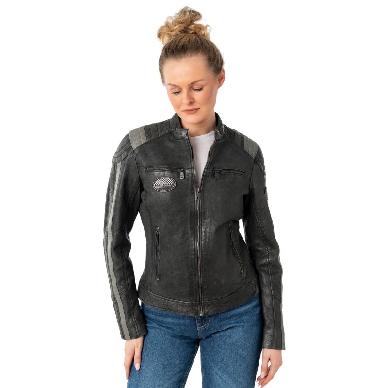 Geaca de Piele Dama Mauritius Neagra MWSpeeda – Geci de Piele