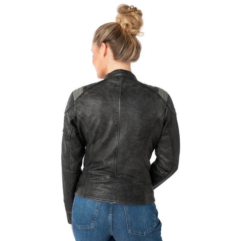 Geaca de Piele Dama Mauritius Neagra MWSpeeda – Geci de Piele