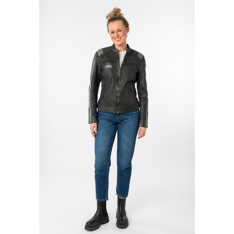 Geaca de Piele Dama Mauritius Neagra MWSpeeda – Geci de Piele