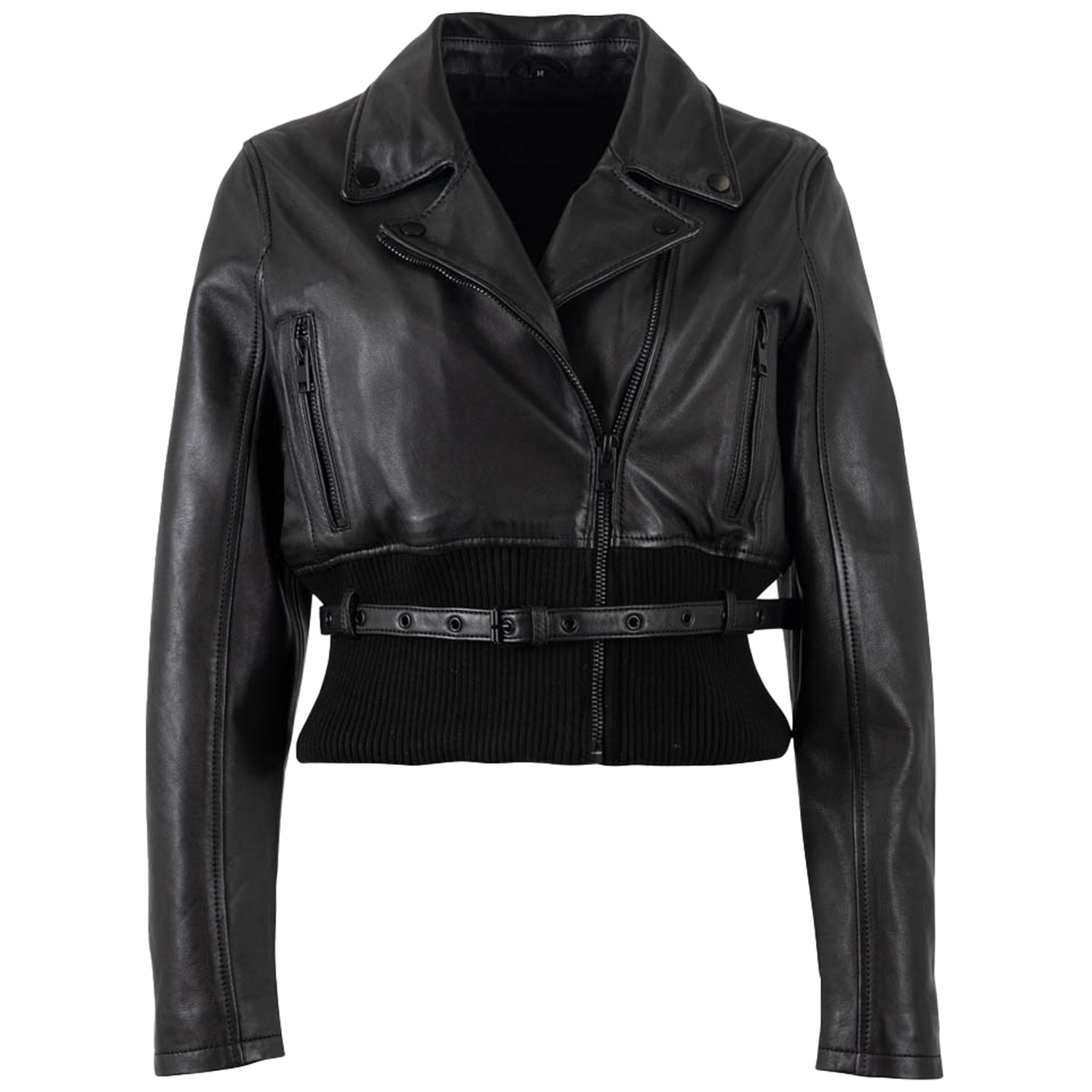 geaca piele dama mauritius neagra mwsunniva slim fit talie ripsata