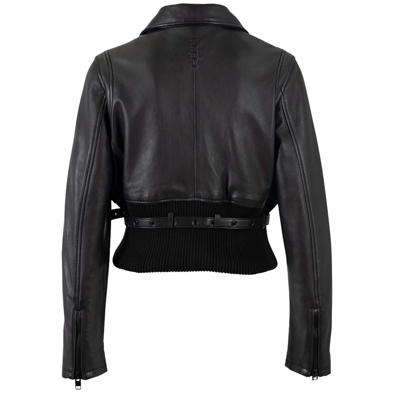 geaca piele dama mauritius neagra mwsunniva slim fit talie ripsata