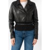geaca piele dama mauritius neagra mwsunniva slim fit talie ripsata