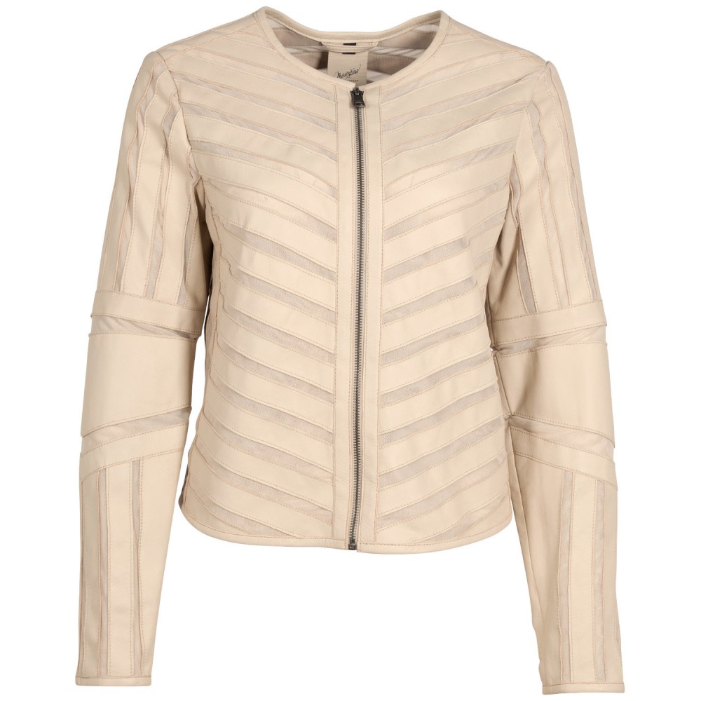 Geaca de Piele Dama Mauritius Bej MWSuri - readytowear