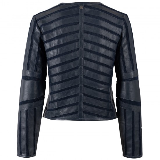 Geaca de Piele Dama Mauritius Bleumarin MWSuri