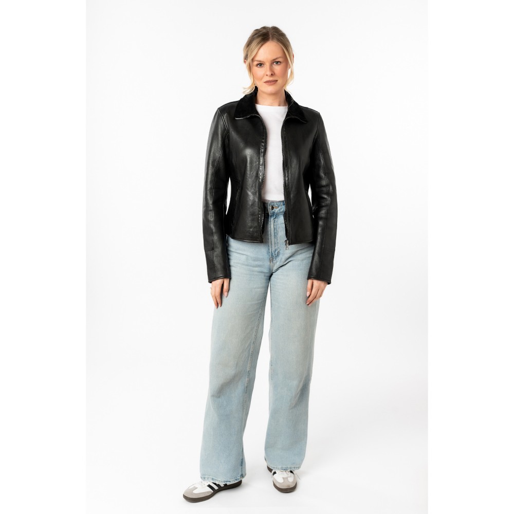 Geaca de Piele Dama Mauritius Neagra MWTabitha - readytowear