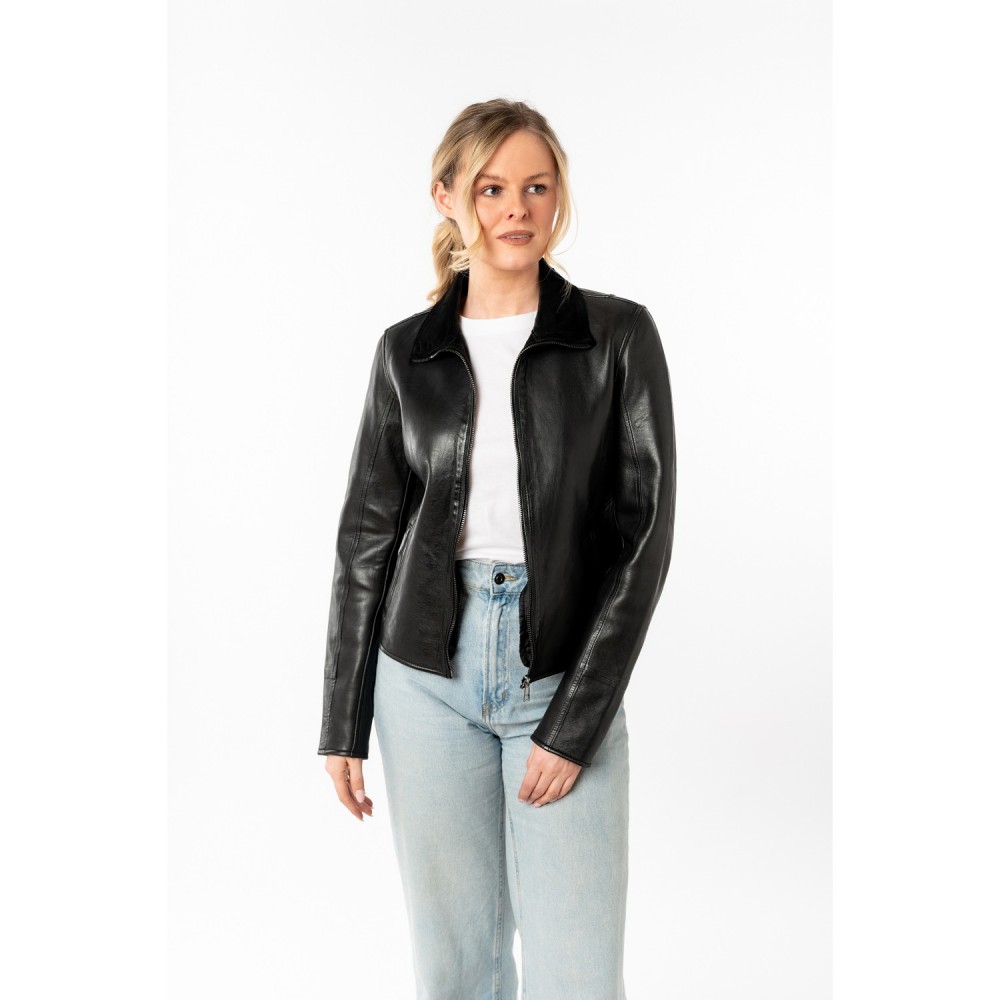 Geaca de Piele Dama Mauritius Neagra MWTabitha - readytowear