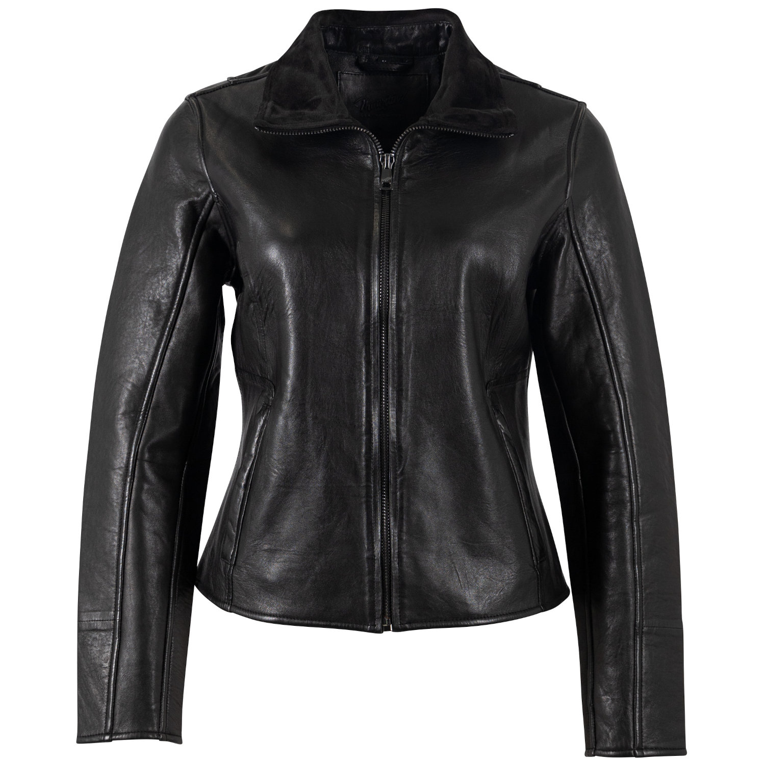 Geaca Piele Mauritius MWTabitha - Model Negru Clasic geaca piele dama mauritius neagra mwtabitha design minimalist inchidere centrala