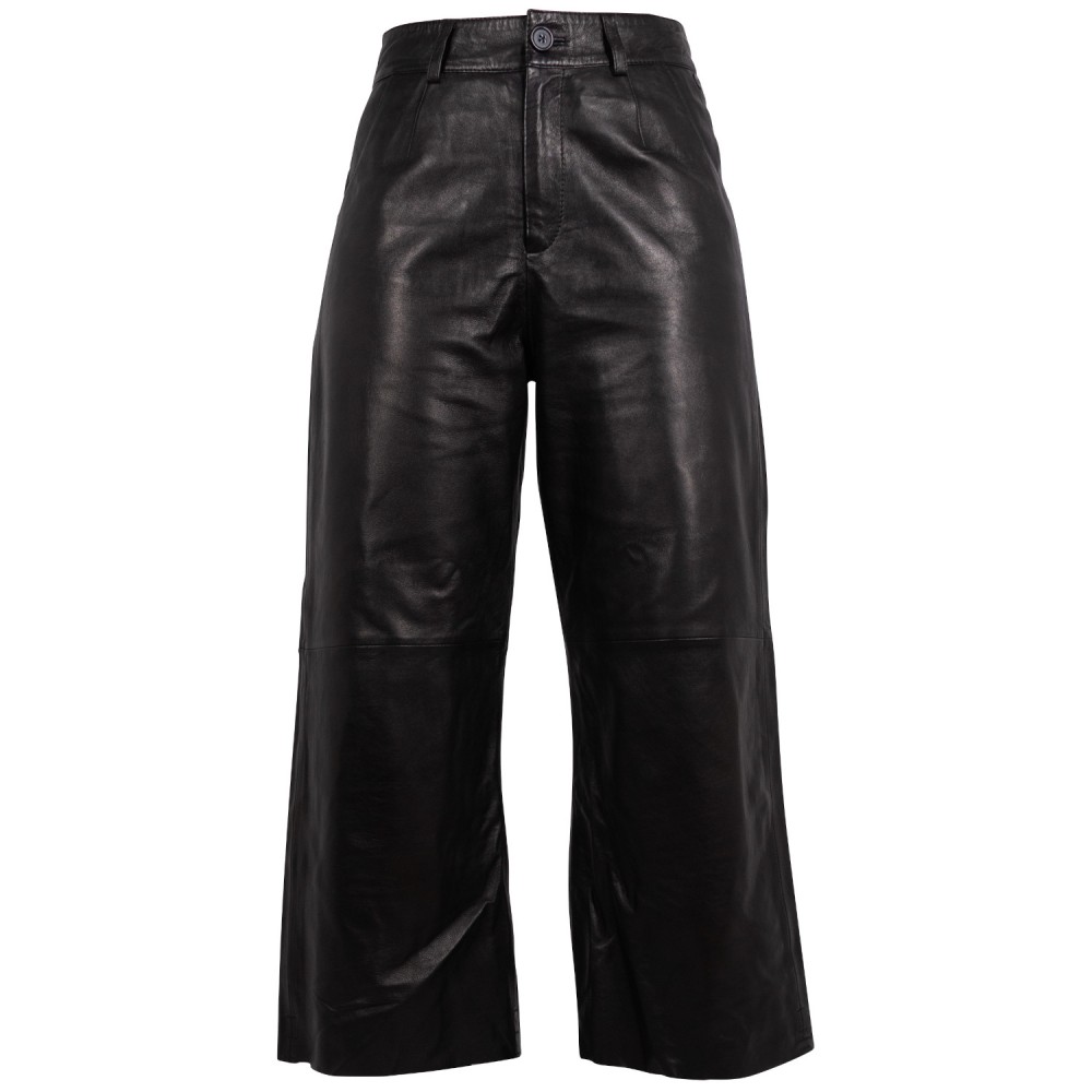 Pantaloni de Piele Dama Mauritius Negri MWTahani