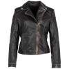 Geaca de Piele Dama Mauritius Negru Vintage MWTaisha - readytowear.ro