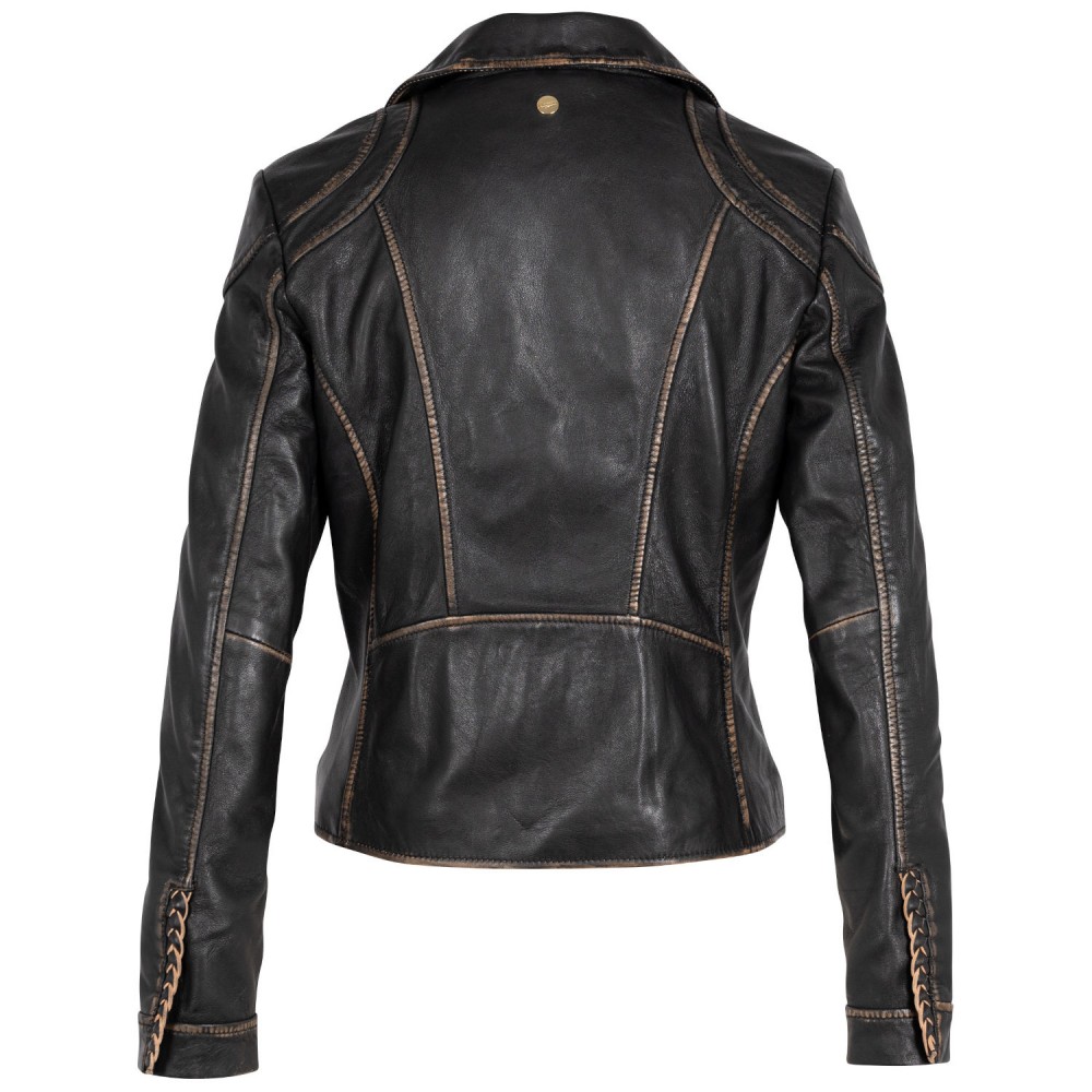 Geaca de Piele Dama Mauritius Negru Vintage MWTaisha - readytowear