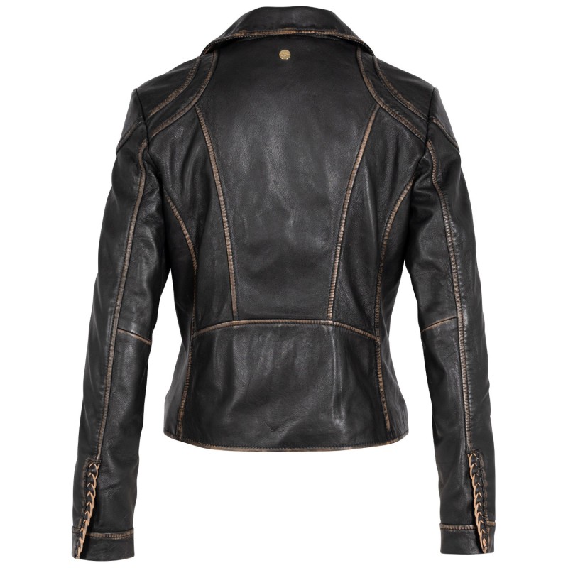 Geaca de Piele Dama Mauritius Negru Vintage MWTaisha – Geci de Piele