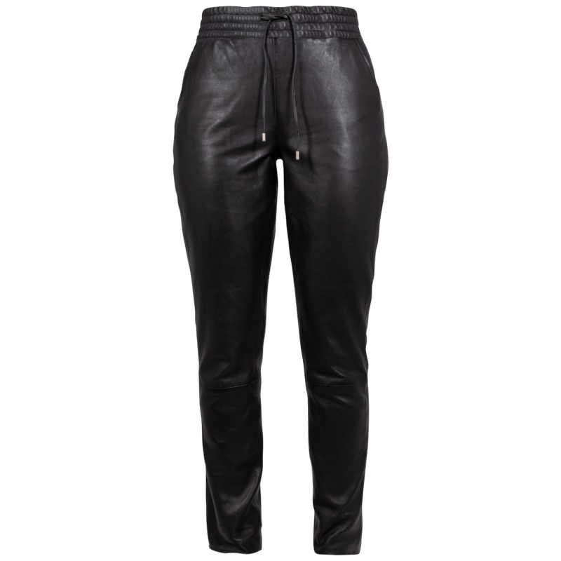 Pantaloni de Piele Dama Mauritius Negri MWTamika – Pantaloni de Piele