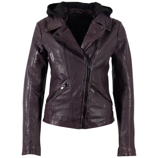 Geaca de Piele Dama Mauritius Mov Inchis MWTary