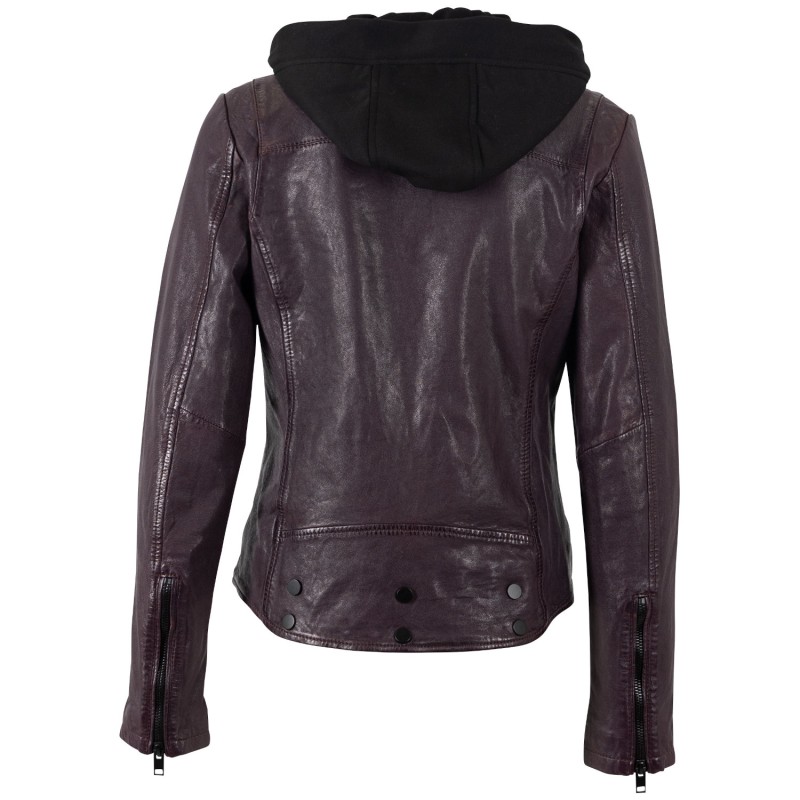 Geaca de Piele Dama Mauritius Mov Inchis MWTary – Geci de Piele