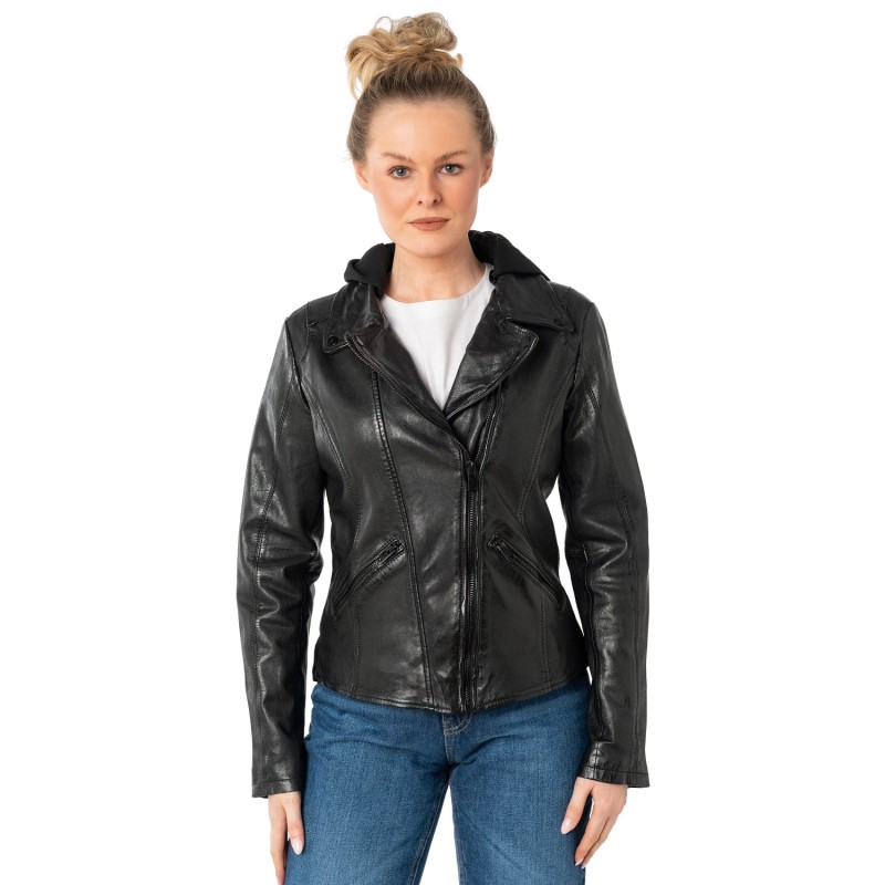 Geaca de Piele Dama Mauritius Neagra MWTary – Geci de Piele