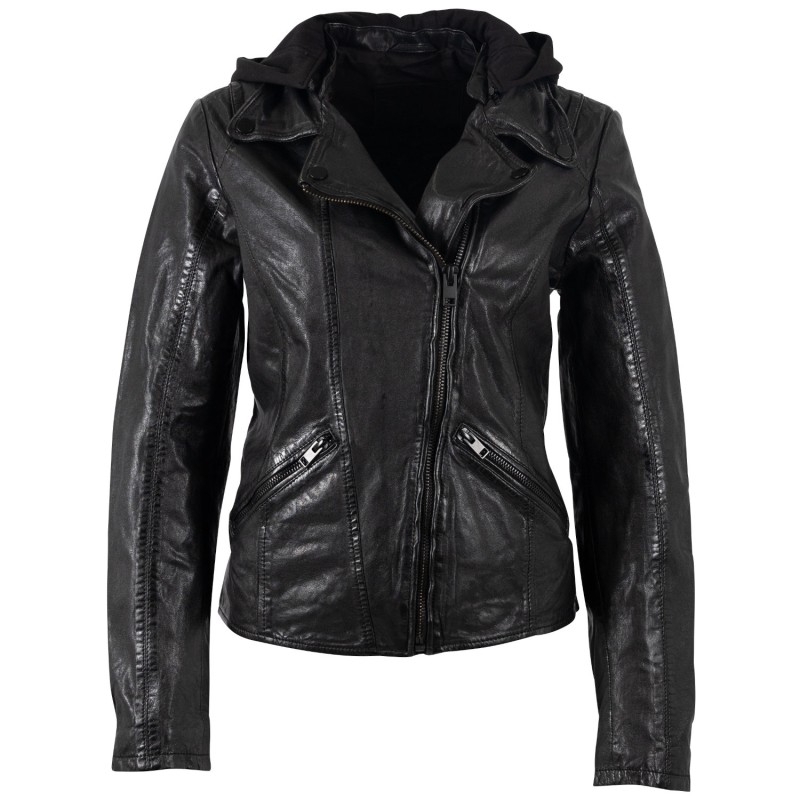 Geaca de Piele Dama Mauritius Neagra MWTary – Geci de Piele